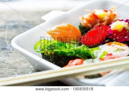 Zushi Or Sushi In A Japanese Food Cuisine