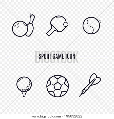 Games linear icons. Chess, dice, cards, checkers and other board games. Game thin linear signs. Outline concept for websites, infographic, mobile app.