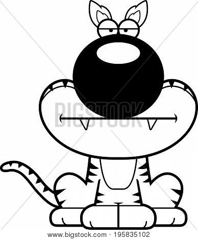 Cartoon Tasmanian Tiger Bored