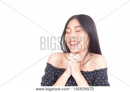 Beautiful Woman Face Portrait Beauty With Maleup Concept. Fashion Beauty Model Isolated On White 20s