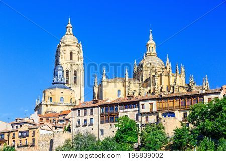 Cathedral de Santa Maria de Segovia in the historic city of Segovia Castilla y Leon Spain.