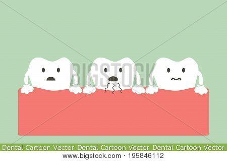 dental cartoon vector tooth is halitosis or bad breath