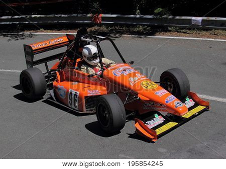 Chiavari Italy - October 10.2017-Uphill race ChiavariLeivi: A formula L.R. committed during the race. 