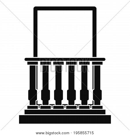 Door with columns icon. Simple illustration of door with columns vector icon for web