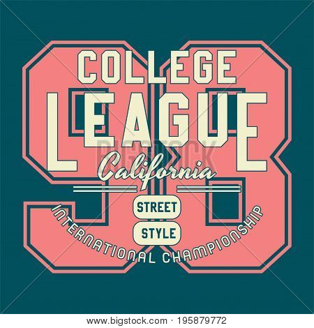 graphic design college league for shirt and print
