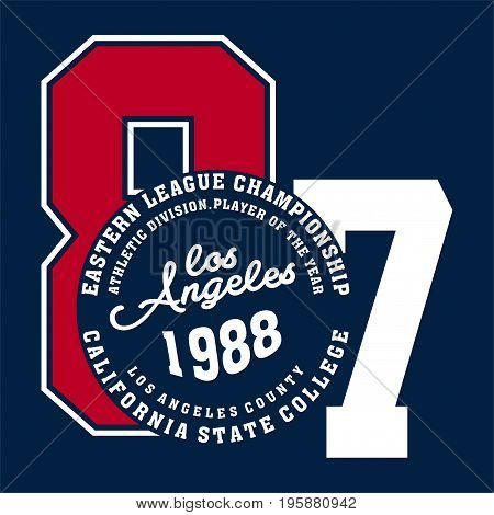 graphic design los angeles champion state for shirt and print