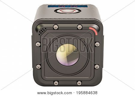 Dashcam DVR closeup 3D rendering isolated on white background