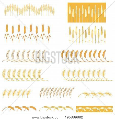Set of stripes of repeating bunches of cereals