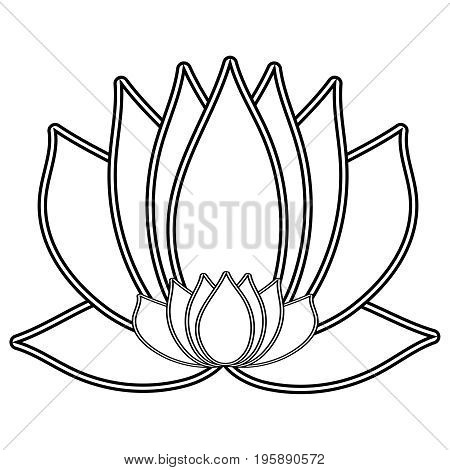 Lotus. The Black and white flower is a symbol of purity and enlightenment. You can use as a logo, trademark, icon. Suitable for illustrating yoga and oriental teachings. design element.
