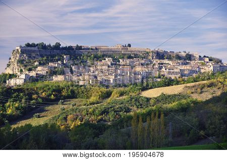 Civitella del tronto a hill town in the Abruzzo region of central Italy