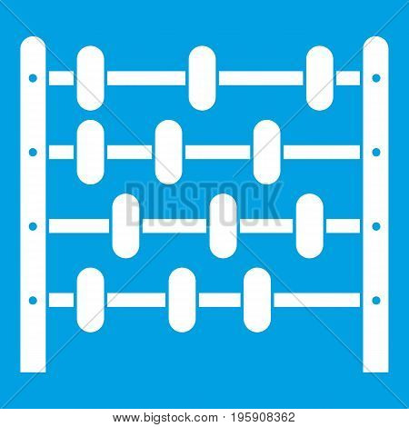 Children abacus icon white isolated on blue background vector illustration
