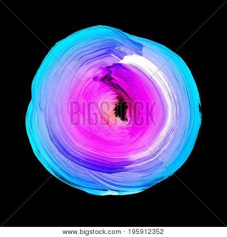 Abstract Circle Acrylic And Watercolor Painted Background.