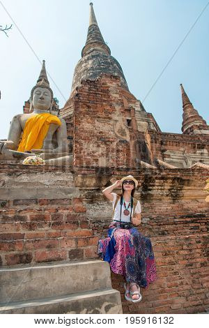 Tourist On Asia Travel Looking At Thai Landscape