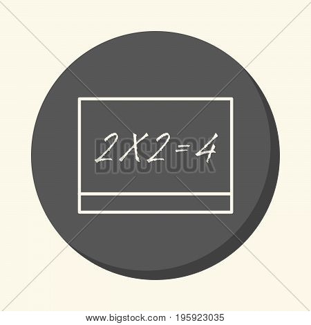 A school board with a white inscription two times two is equal to four a vector circular linear icon with an illusion of volume an element for your school site or booklet