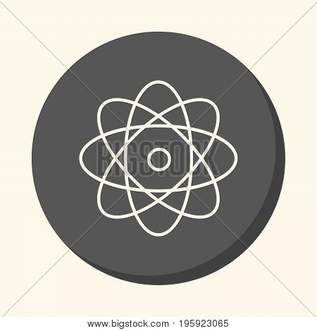 Atom and rotating electrons a vector circular line icon with an illusion of volume an element for your school site or booklet
