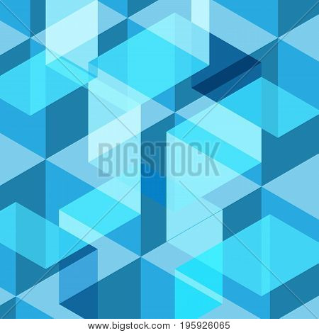 Abstract blue geometric template background, stock vector