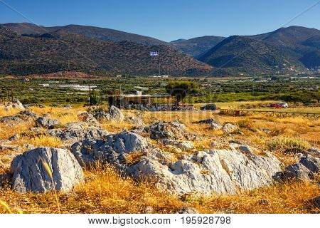 Majestic View Of Cretan Landscape At Sunset, Malia, Crete