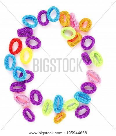 Hair elastic bands isolated on the white background