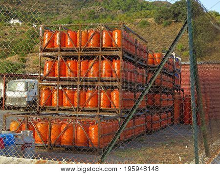 Butane Gas Bottles At Depot
