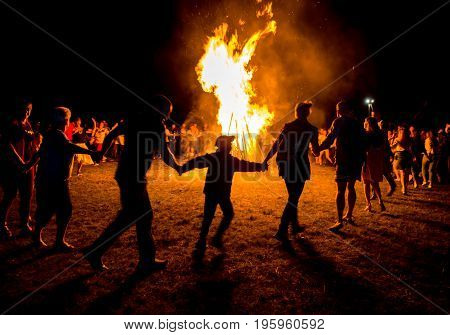 Vorochevo, Ukraine - July 16, 2017: Lemko Vatra Festival In Vorochevo, Ukraine.
