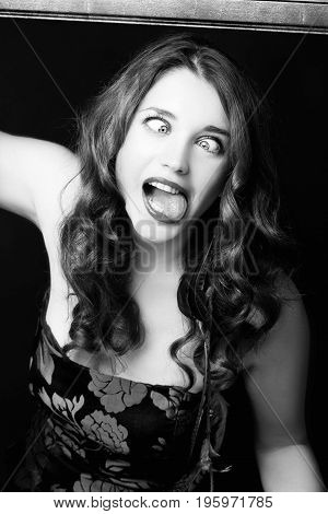 A Young Redhead Woman Making Squinty Face