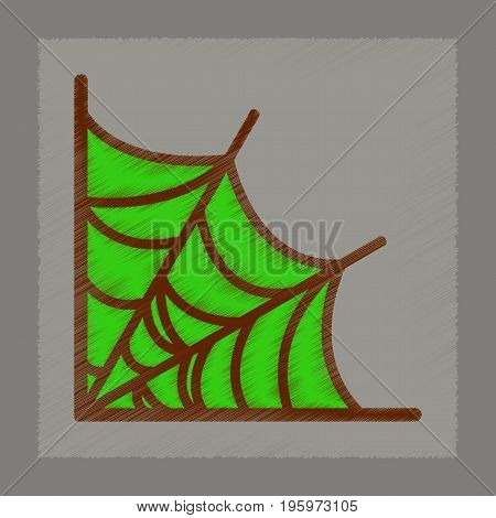 flat shading style icon of spider web