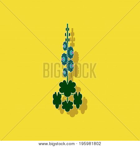 paper sticker on stylish background of plant Malva