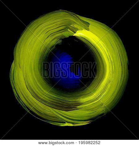 Abstract Acrylic Futuristic Blue, Yellow Background