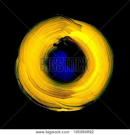 Abstract Acrylic Futuristic Blue, Yellow Background