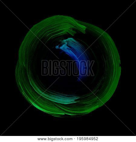 Abstract Acrylic Futuristic Blue, Green Background