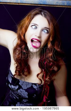 A Young Redhead Woman Making Squinty Face