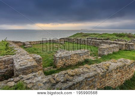 the ruins of the Argamum fortress. Dobrogea Romania