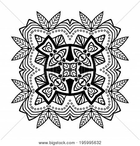 Decorative Hand Drawn Mandala. Ethnic Decorative Elememt For Design. Islam, Arabic, Indian, Ottoman