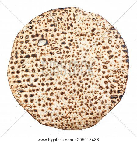 Matzah. Jewish Traditional Passover Bread. Pesach Celebration Symbol. Close-up