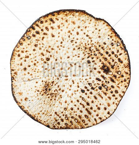 Matzah. Jewish Traditional Passover Bread. Pesach Celebration Symbol. Close-up