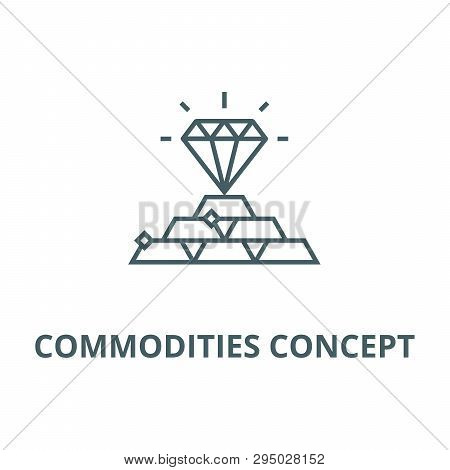 Commodities Concept Line Icon, Vector. Commodities Concept Outline Sign, Concept Symbol, Flat Illust