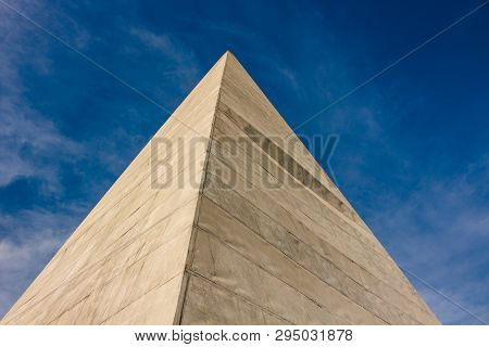 Moscow Region, Russia - July 2015: Energy Pyramid Golod (goloda) On Novorizhskoye Highway