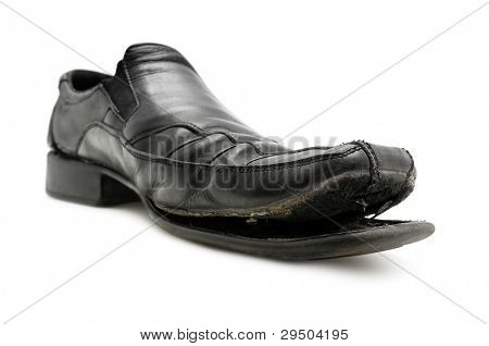 alten Schuh isoliert auf weißem Hintergrund