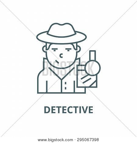 Detective Line Icon, Vector. Detective Outline Sign, Concept Symbol, Flat Illustration