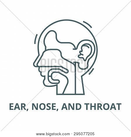 Ear, Nose, And Throat, Ent Line Icon, Vector. Ear, Nose, And Throat, Ent Outline Sign, Concept Symbo