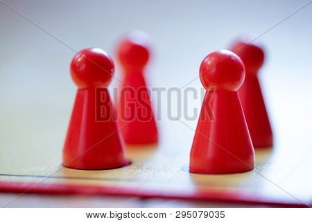 Playing A Parlor Game: Meeples On A Table, Ludo
