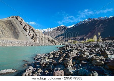 On the road in Leh Ladakh landscape.Khardung La pass.Road on snow mountain  in northern India.