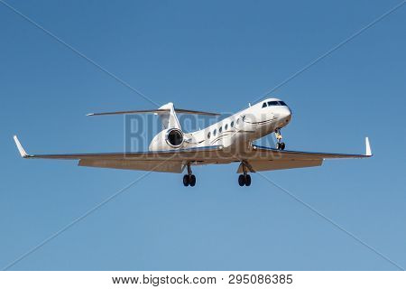 Moscow, Russia - April 03, 2019: Aircraft Gulfstream G550 D-agva Of Luxaviation Airline Going To Lan