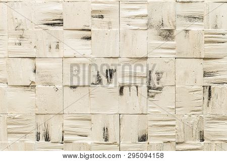 Gypsum Facing Tile On The Wall. Construction Material.
