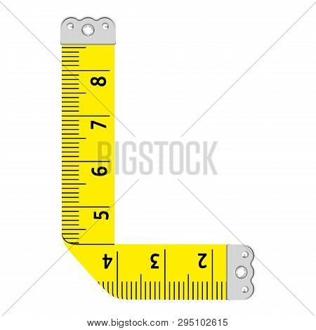 Letter L Ruler Icon. Cartoon Illustration Of Letter L Ruler Icon For Web