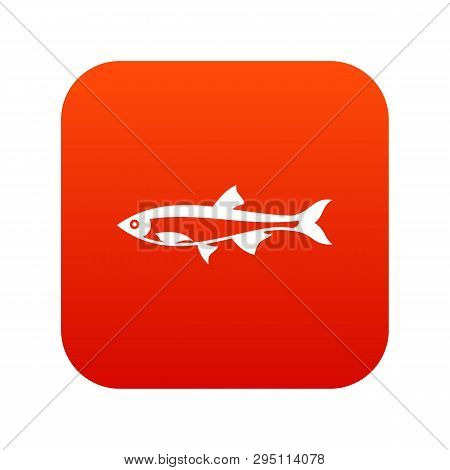 Herring Fish Icon Digital Red For Any Design Isolated On White Illustration