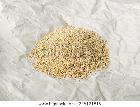 Quinoa Seeds Background Or Chenopodium Quinoa Texture