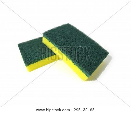 Multipurpose Sponge For Cleaning. Yellow Sponge For Dishware And Utensils.