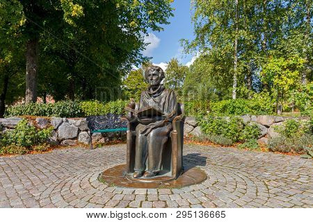 Stockholm, Sweden - August 29, 2018: Monument To The Writer Of Fairy Tales Astrid Lindgren In The Ci