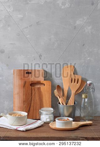 Kitchen Still Life With Nuts And Utensils